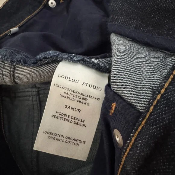 Loulou Studio Samur Dark Wash Jeans - Picture 4 of 7